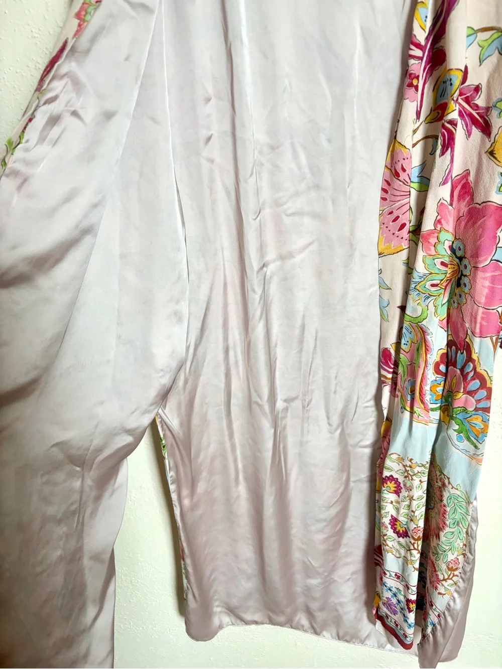 Zara Floral Satin Kimono Robe - Picture 4 of 9